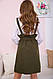 Сарафан вільного крою, кольору хакі, 119R313, фото 8