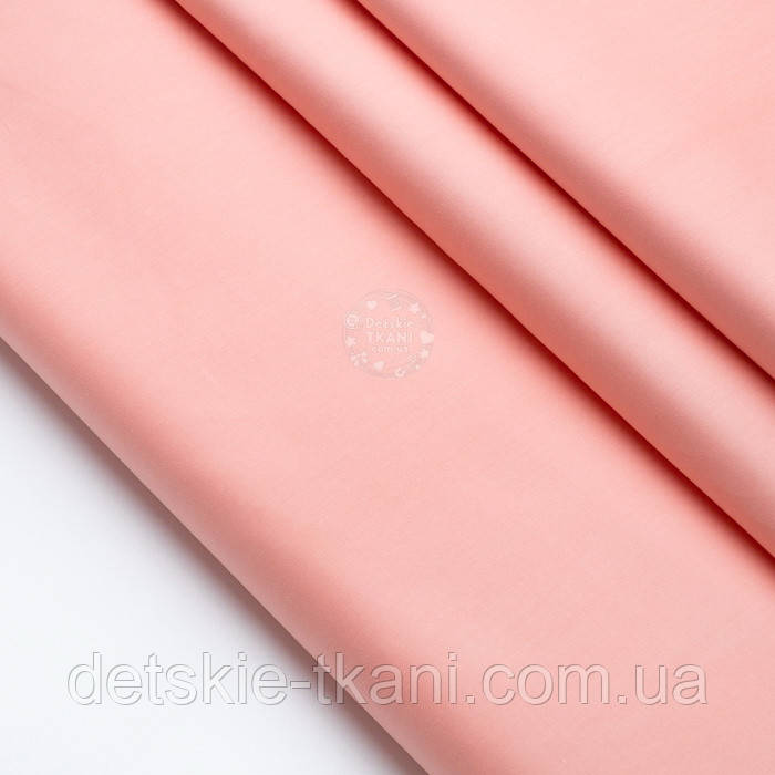 Сатин однотонний шириною 160 см світло-персикового кольору №2167с, фото 1