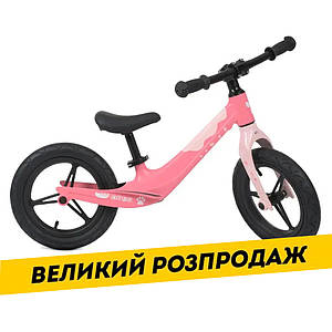 Дитячий беговел 12 дюймів (сталь, надувні колеса) PROFI KIDS LMG1255-5 Рожевий