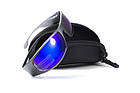 Окуляри захисні Global Vision BAD-ASS-1 GunMetal (G-Tech™ blue) дзеркальні сині в темній металевій оправі, фото 3