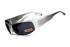 Окуляри захисні Global Vision BAD-ASS-1 Silver (gray) чорні в металевій оправі, фото 8