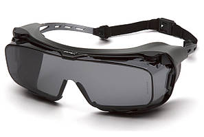 Окуляри захисні з ущільнювачем Pyramex Cappture-Plus (gray) Super Anti-Fog H2MAX, сірі