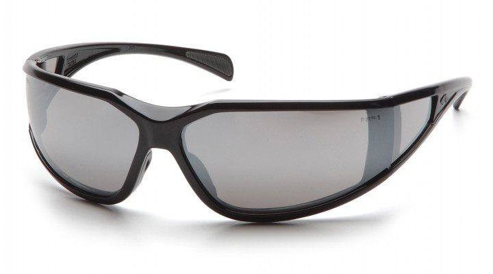 Окуляри захисні Pyramex Exeter (silver mirror) Anti-Fog, дзеркальні чорні