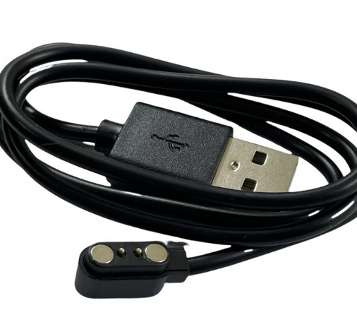 Магнітний USB кабель для Smart Watch L8/L9/L5/L11/iwo26(2 pin / 4 mm) 1A 60см чорний