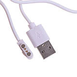 Магнітний USB кабель для Smart Watch L8/L9/L5/L11/iwo26(2 pin / 4 mm) 1A 60см чорний, фото 3