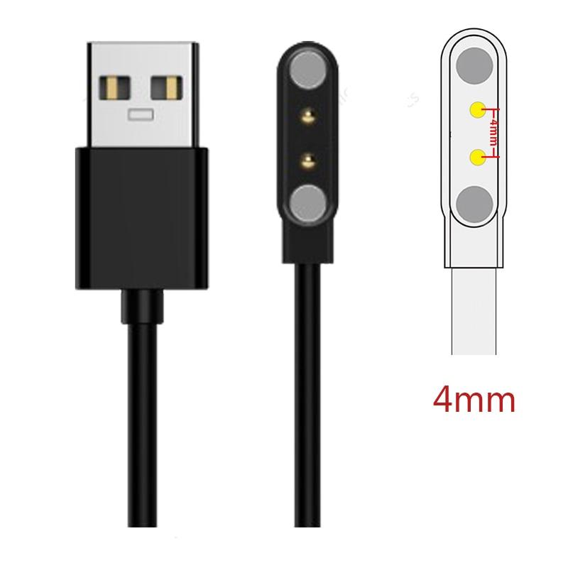 USB кабель Smart Watch L8 L9 L5 L11 iwo26 (2 pin/4 mm) 1A 60см чорний