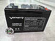 Акумулятор Viper original 12V 12Ah DZM, клемми під болтик, переходник у комплекті, фото 4