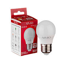 Led-лампа Sivio 6 Вт G45 нейтральна біла E27 4100K