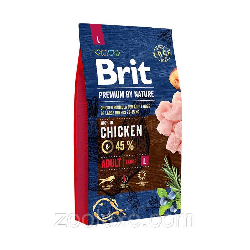 Brit Premium Adult L Chicken 15 кг / Брит Преміум Едалт Л Курка 15 кг — корм для собак