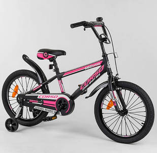 Велосипед Corso ST-18088 діаметр коліс 18", сталева рама, сталеві протиударні диски з посиленою спицею