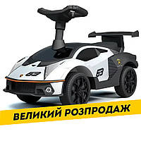 Детская каталка-толокар Lamborghini (машинка, музыка, на батарейке) Bambi 660-1 Белый