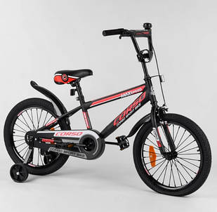 Велосипед Corso ST-18702 діаметр коліс 18", сталева рама, сталеві протиударні диски з посиленою спицею