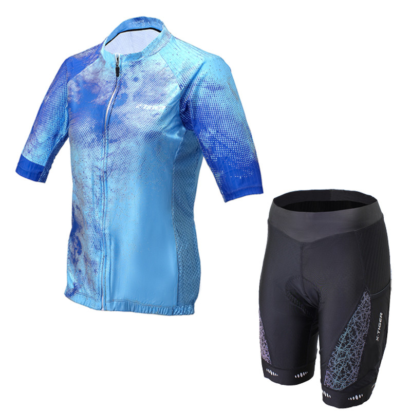 Велосипедний костюм для жінок X-Tiger XM-DBT-302 Шорти з коротким рукавом L Blue L