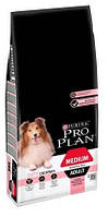 Сухий корм для собак серед. порід ProPlan Medium Sensitivе з лососем схильних до алергії 14кг