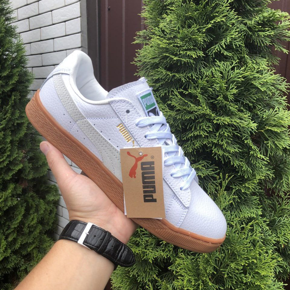 Чоловічі кросівки Puma Suede Classic шкіряні стильні білі