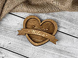 Підставка для кілець серце Горіх 100х100мм, фото 4