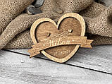 Підставка для кілець серце Горіх 100х100мм, фото 6