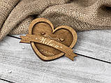 Підставка для кілець серце Горіх 100х100мм, фото 7