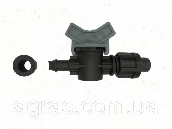 Кран стартовий з резинкою для крапельної стрічки 16 мм