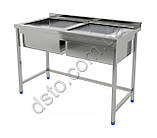 Двосекційна мийка з нержавіючої сталі економ 1000/500/850 мм, фото 2