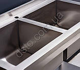 Двосекційна мийка з нержавіючої сталі економ 1000/500/850 мм, фото 3