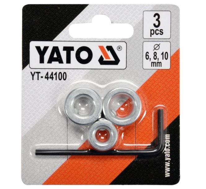 Набір обмежувачів свердління глибини, для свердл 6, 8, 10мм. Yato YT-44100