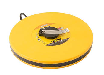 Рулетка MASTERTOOL 50 м 13 мм скловолоконний полотно ударостійкий корпус 69-5013