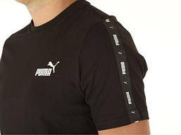 Футболка чоловіча puma Essenttials+ tape mens tee чорна, фото 5