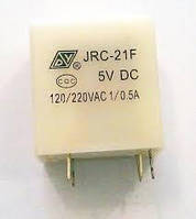 Реле електромагнітне JRC-21F-5VDC (5 V, одна група комутації), 3А (при 30 VDC)