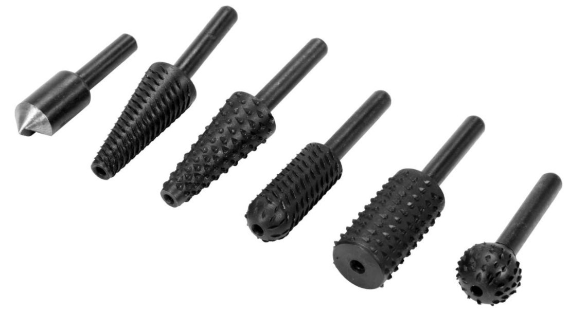 Набір фрез шарошок по металу 3шт, по дереву 3шт Yato YT-61712