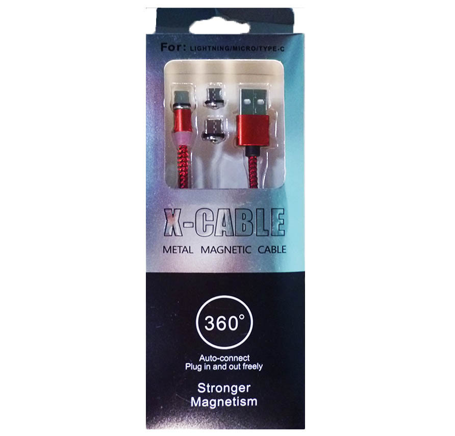 Шнур магнітний 3in1 USB-IP — V8 — TYPE C круглий M3, фото 1