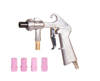 Пневмопістолет піскоструминний MASTERTOOL з комплектом керамічних форсунок Ø 4,5/5/6/7мм зі шлангом 320-420