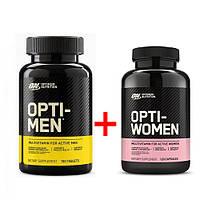 Комплект Мультивитамин для мужчин и женщин Optimum Nutrition Opti-Men (150 таб) + Opti-Women (120 капс) USA