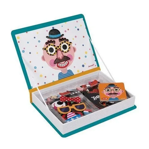 Магнітна книга Janod Смішні обличчя - хлопчик J02716, фото 1