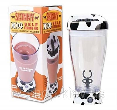 Чашка-миксер Skinny Moo Stirring Mug (оранж,малина)