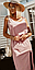 Літній довгий сарафан у горох стильний із розрізом елегантний, розмір 42/44, 46/48, рожевий, чорний, білий, фото 3