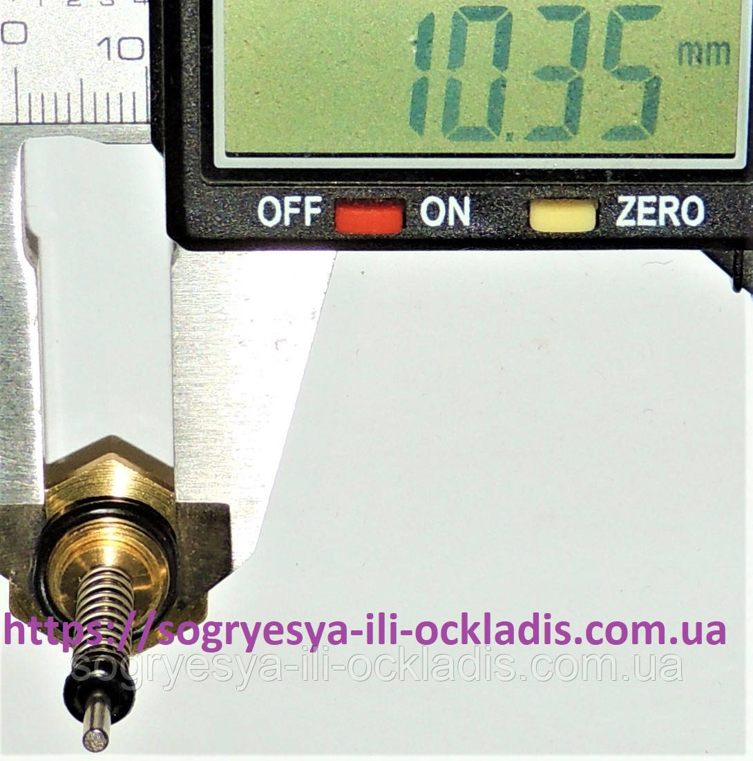 Шток водяної різі М10 гайка 16 мм діаметр штока 2 мм (б.ф.у, Китай) колонок газових 6-8 літрів, к.з. 0640, фото 1