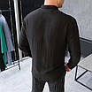 Сорочка чоловіча стильна приталена на кнопках Американський креп чорна Розміри: S, M, L, XL, XXL, фото 3