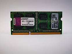 Оперативна пам'ять для ноутбука SODIMM Kingston DDR3 2Gb 1066MHz PC3-8500S (KTL-TP1066/2G) Б/В