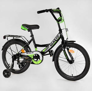 Двоколісний велосипед Corso MAXIS-18199 діаметр коліс 8", обладнаний страхувальними колесами, ручне гальмо