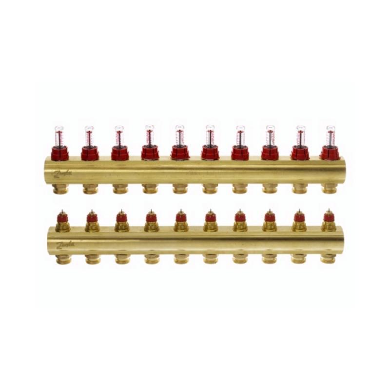 Колектор із витратомірами Danfoss FHF на 10 виходів (088U0530), фото 1