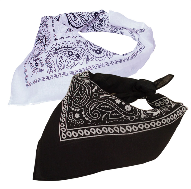 Бандана бавовняна мікс 2 шт чорна + біла