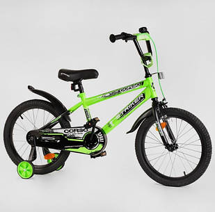 Велосипед Corso STRIKER EX — 18704 на 18 дюймів, сталеві протиударні диски, ручне гальмо, дод. колеса