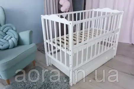 Дитяче ліжечко Кузя Анастасія з ящиком + маятник колір Біла