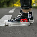 Кеди чоловічі чорні Converse x Comme des Garcons Play Chuck (02777) 43, фото 4
