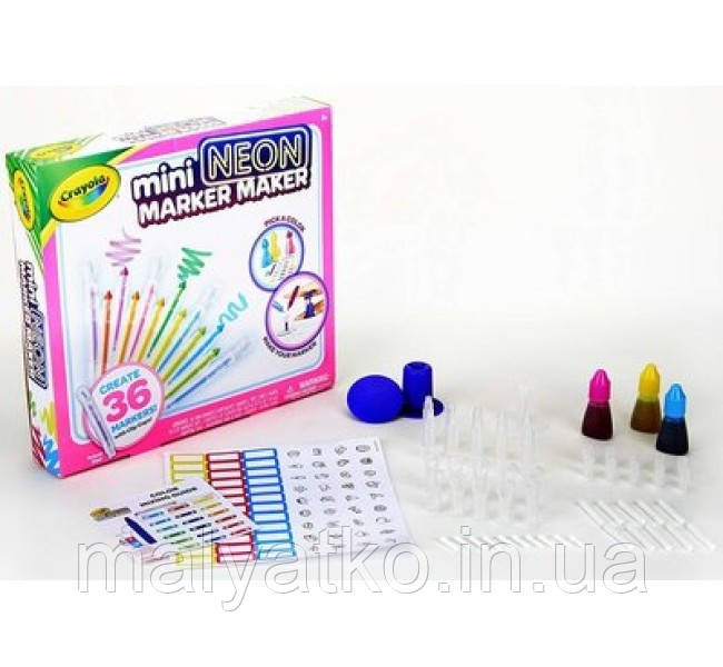 Crayola Marker Maker Фабрика 36 ароматних міні маркерів неон Mini Neon