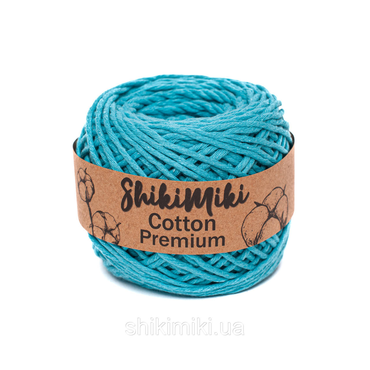Еко шнур Shikimiki Cotton Premium 2 мм, колір Бірюзовий, фото 1