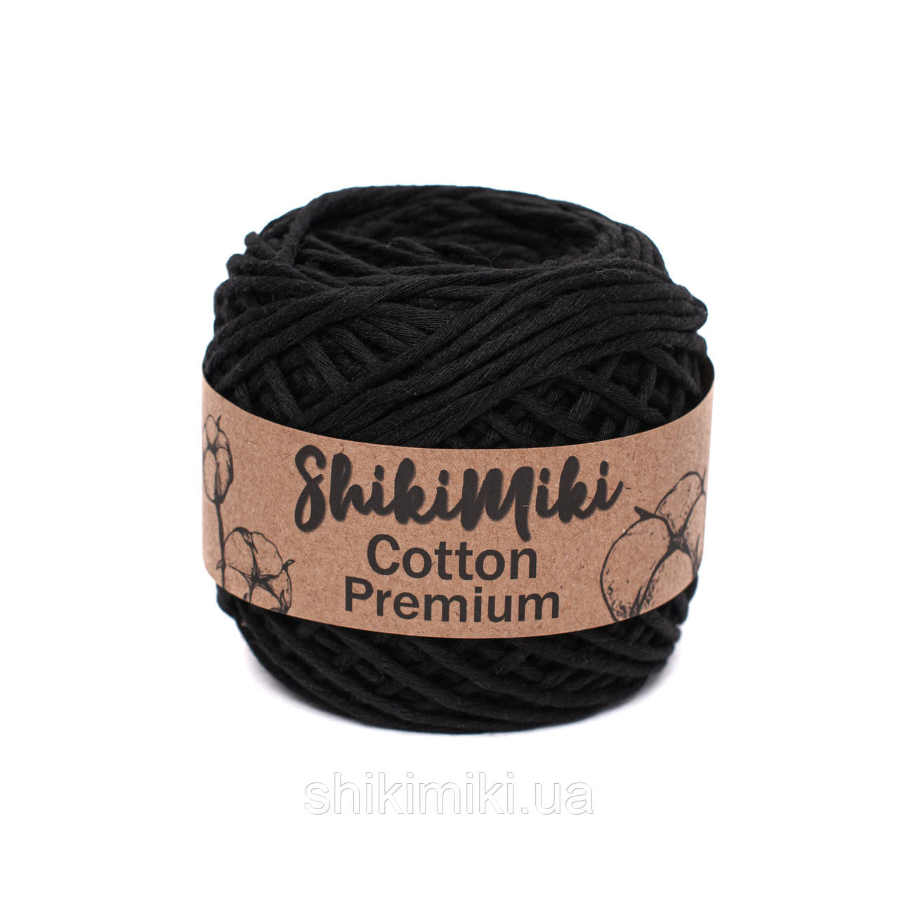 Еко шнур Shikimiki Cotton Premium 2 мм, колір Чорний