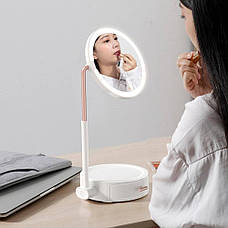 Дзеркало косметичне на акумуляторі Baseus Smart Beauty Series з LED підсвіткою Білий (DGZM-02), фото 2