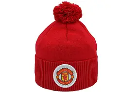 Шапка з помпоном Flexfit FC Manchester United 53-57 см красная (F-0918-519)